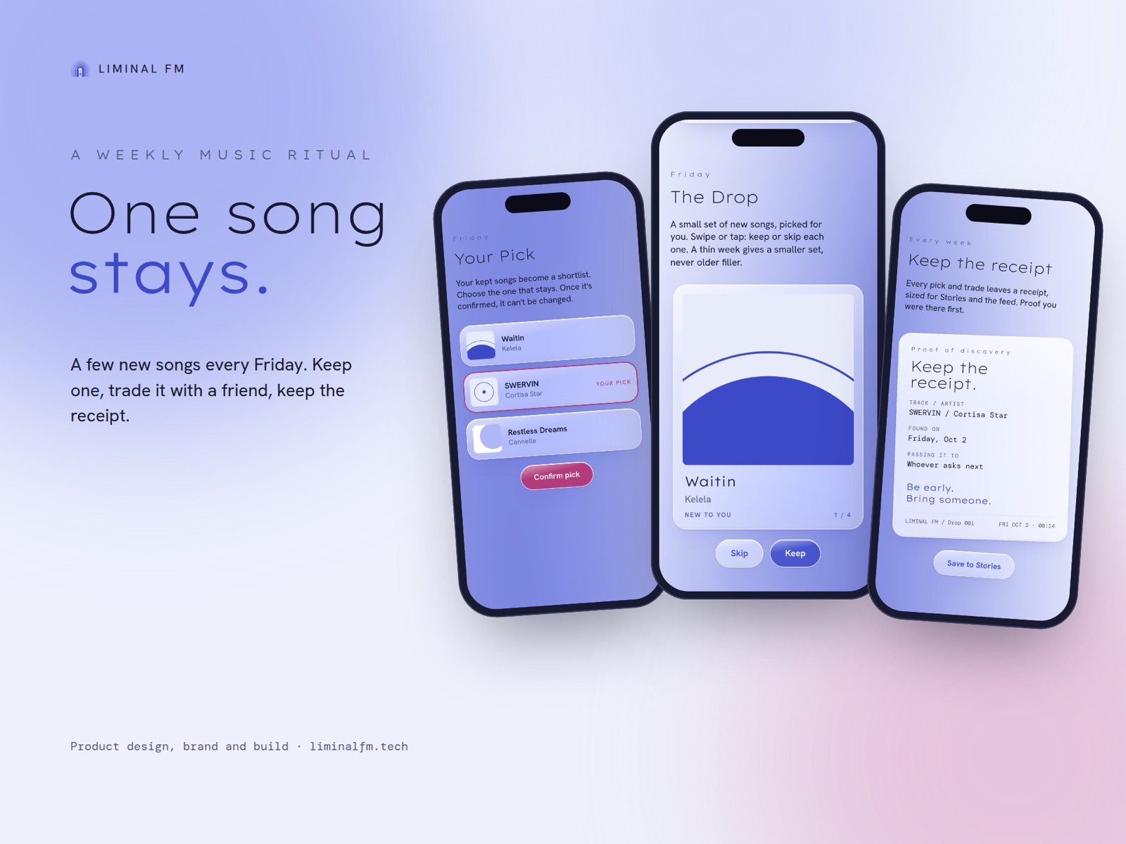 LIMINAL FM app mockup